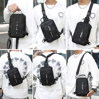 Men's Sling Backpack Waterproof Anti-theft Shoulder Crossbody Chest Bag USB Port