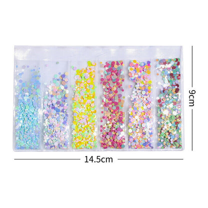 6 grids/bag Nail Art Sequins Colorful Nail Polish Flakes Foils For ManicurSE