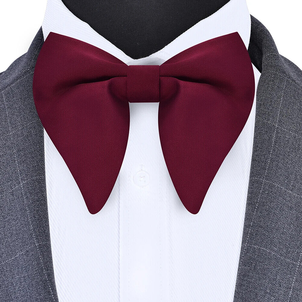 Men Bow Tie Silk Polyester Classic For Party Wedding Big Bowknot Casual Neckties