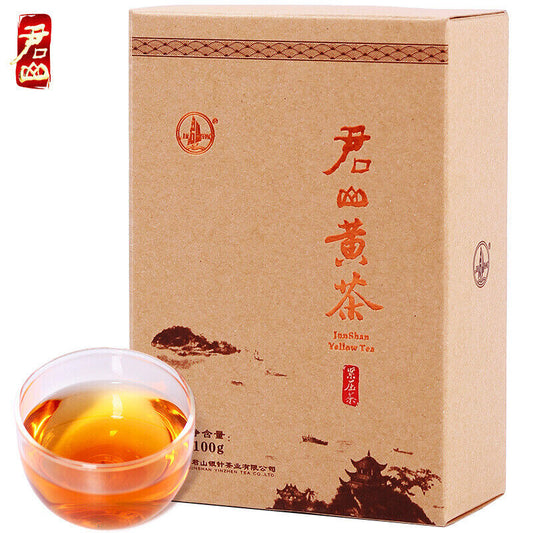 100g Pressed Nuggets China Junshan Yellow Tea Authentic Hunan Jun Shan Huang Cha