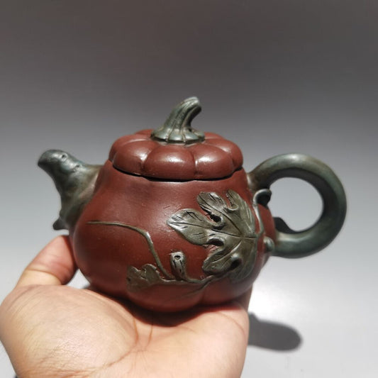 Chinese Yixing Zisha Clay Handmade Exquisite Kung Fu Tea Set Teapot （南瓜壶 底款：蒋蓉）