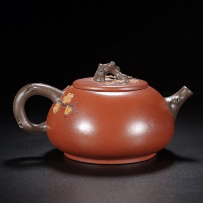 Vintage China Yixing Purple Clay Teapot Zisha Ceremony Fine Plum Blossom Teaware