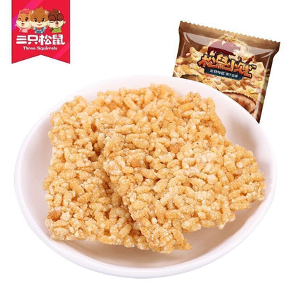 脆米锅巴 小吃特产糯米锅巴 2bag X 260g Chinese Food Snacks Three Squirrels Rice Crust Snacks