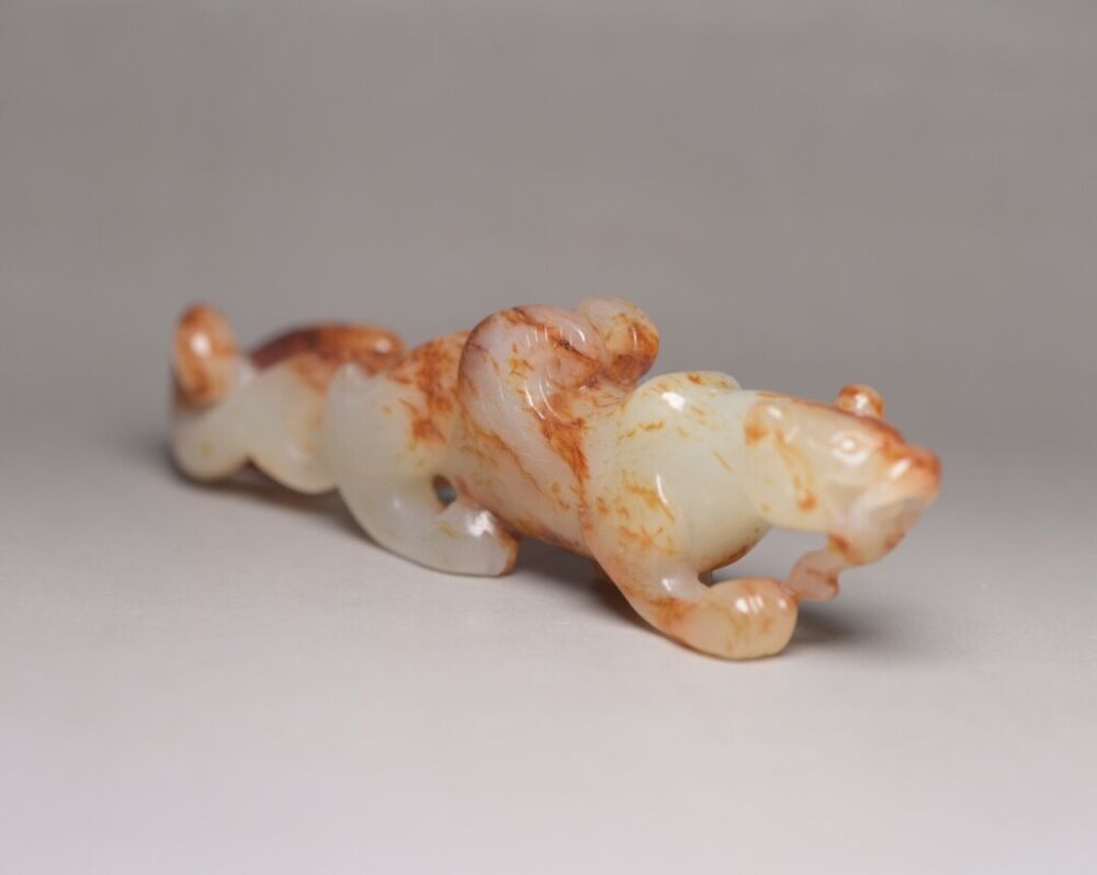 Chinese Antique Hetian Jade Carved Sculpture Exquisite Beast Statue Figurines