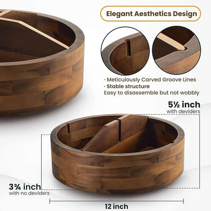 Wooden Organizer for Table Countertop Kitchen Storage Food Bin Container Spices