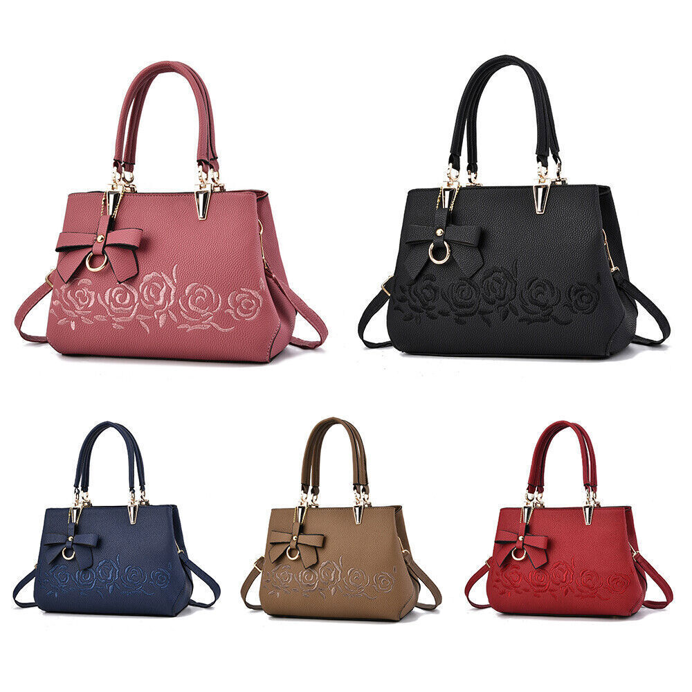 Women's PU Leather Shoulder Handbag Tote Purses Satchel Pendant Crossbody Bags