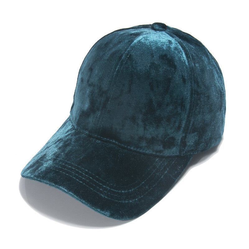 Lady Men Velvet Baseball Cap Solid Velour Sun Hat Adjustable Casual Outdoor Chic
