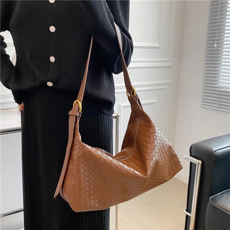 Woven Pattern Crossbody Shoulder Bags Women Large Capacity Ladies Handbags