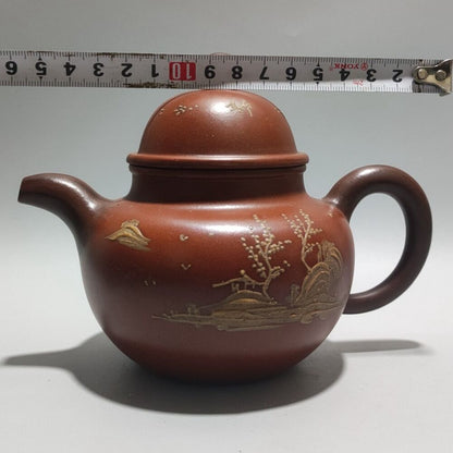 Vintage Chinese Yixing Purple Clay Teapot Zisha Ceremony Exquisite Teaware Art