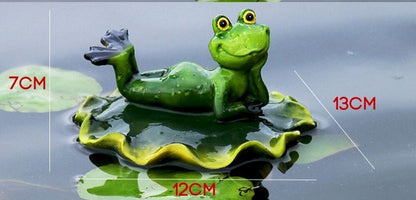 Frogs Statue Resin Floating Sculpture Desk Ornament Tank Garden Pond Decorations
