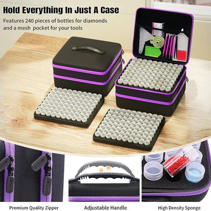 120 Bottles Diamond Painting Box Tool Container Storage Box Holder Hand Bag