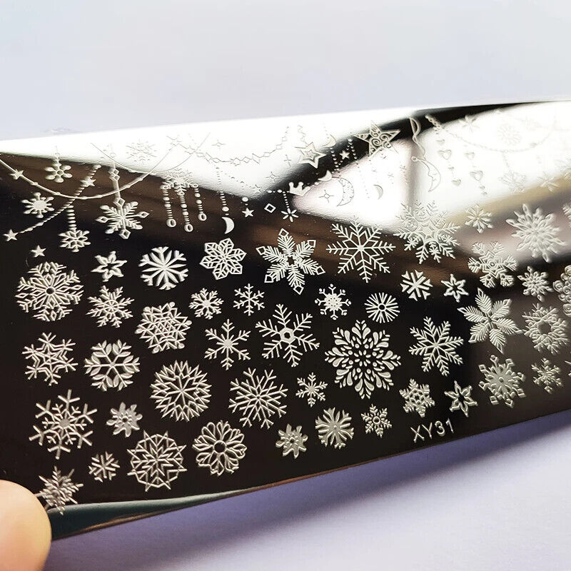Nail Art Tool Metal Snowflake Flower DIY Stamping Plates Printing Stencil 6x12cm