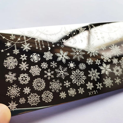 Nail Art Tool Metal Snowflake Flower DIY Stamping Plates Printing Stencil 6x12cm