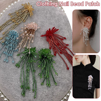Tassel Nail Bead Cloth Paste Bag Earrings Jewelry Accessories Patch DIY Material