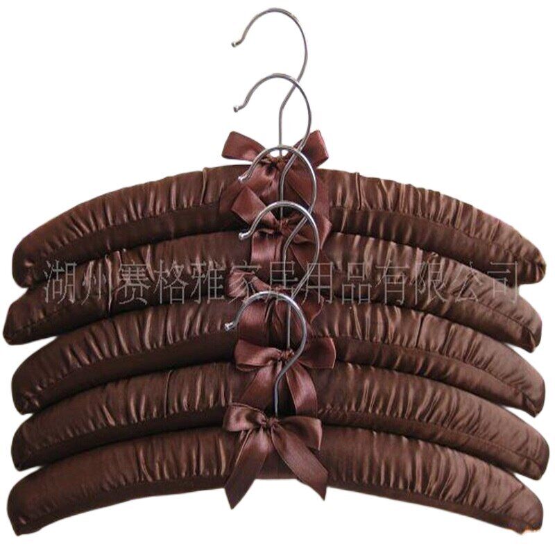 Clothes Hangers 5Pcs Wooden Fabric Coated Sponge Padded Hotel Shop Display Racks
