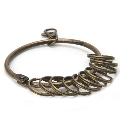 Key Ring Bronze Keychain Clips Hook Clasps Oversize Split DIY Buckle 7.5cm Metal