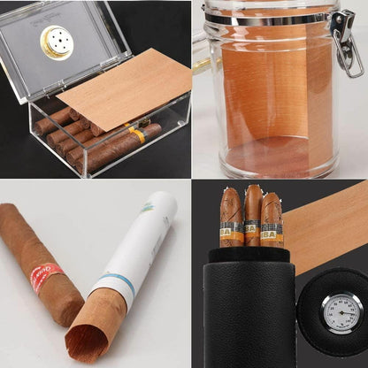 Cigar Humidor Box Case Paper Veneer Spanish Cedar Wood Chips 8.2x5.55" 10Pcs/Lot