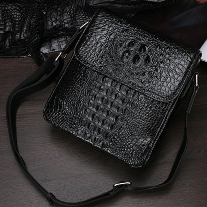 Handcrafted Nile Crocodile Skin Leather 10" Men's Luxury Shoulder/Messenger bags