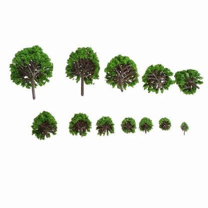 Model Tree 12Pcs Assorted Scale 1:50 Train Park Railway Scenery Garden Toy Decor
