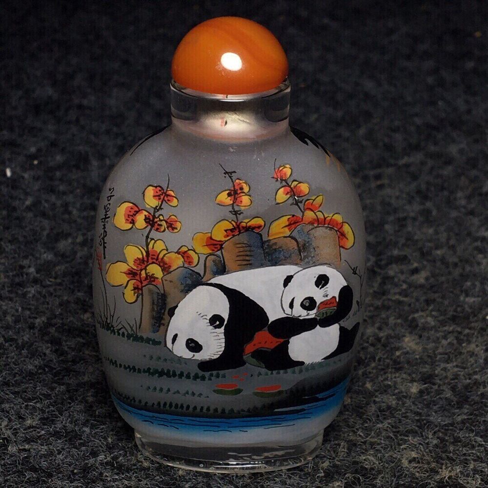 Ancient Chinese handmade interior painting ancient glazed snuff bottle