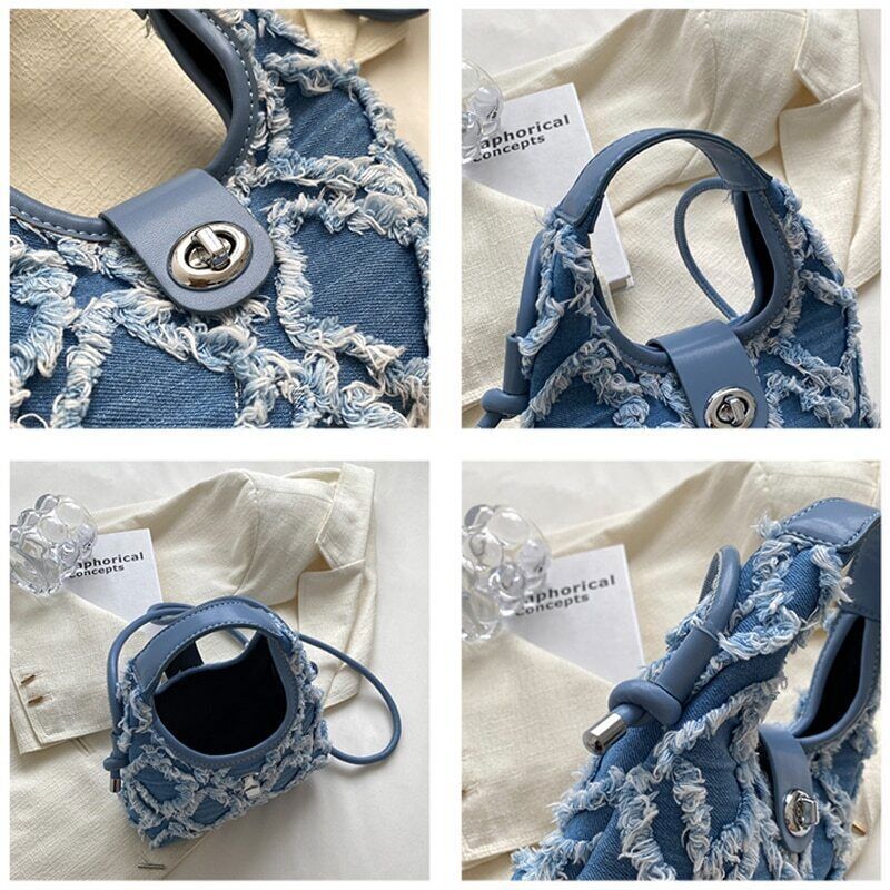 Canvas Shoulder Bags Women Crossbody Bag Denim Tote Satchel Bags Handbags