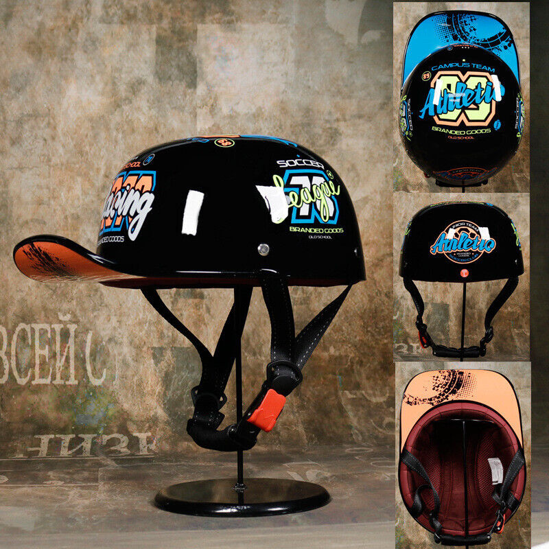 Motorcycle Half Helmet Baseball Cap Helmet Street Chopper Scooter Helmet DOT
