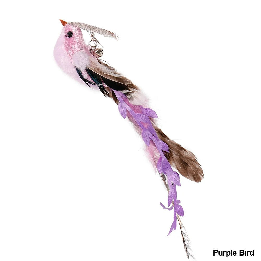 Cat Teaser Stick Replaceable Simulated Bird Cat Teaser Wand Multifunctional