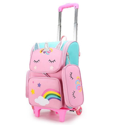 School Bags Backpack girls Trolley Bag Wheels Student Kids Backpack Bag
