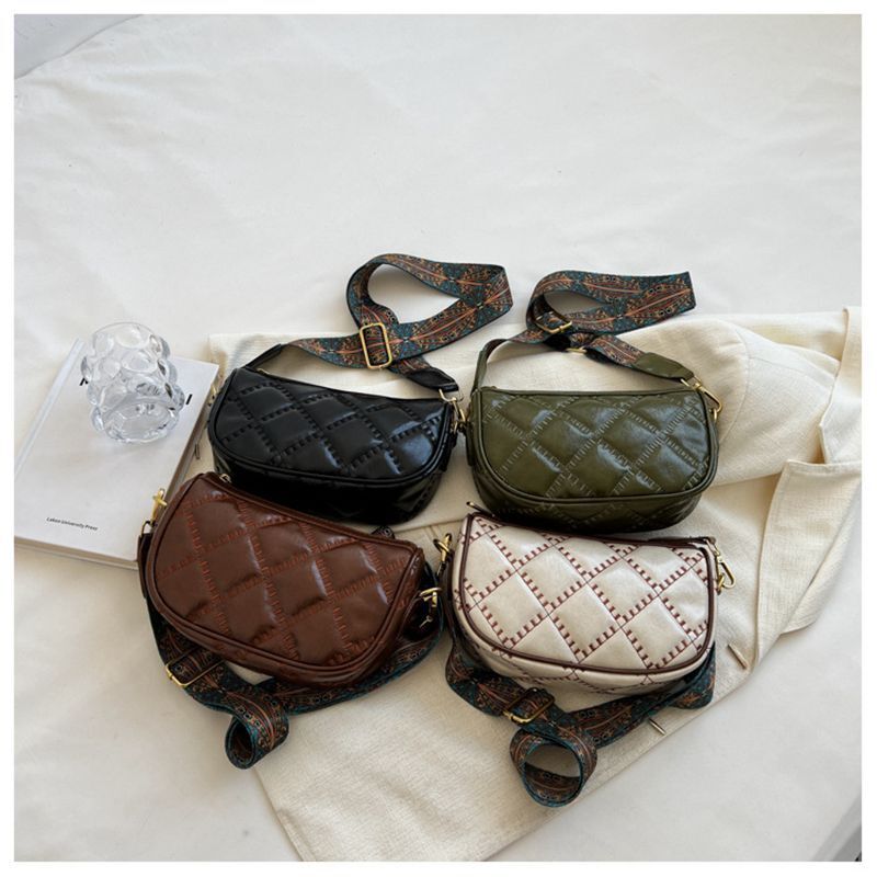 Shoulder Bags Handbag Wide Shoulder Strap Crossbody Bag Versatile Zipper Handbag