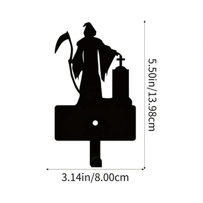 Halloween Wall Decor Hooks, Metal Key Holder Grim Reaper Wall Hanger Organizer