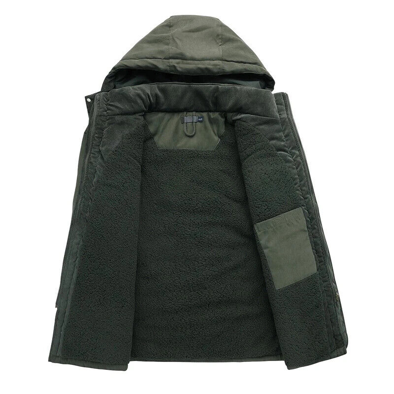 Men's Parkas Fleece Coats Outdoor Winter Jacket Male Windbreaker Outwear