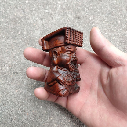 Wood Carving Buddha Statue Figurine Boxwood Kid Children Gift Statuette festival
