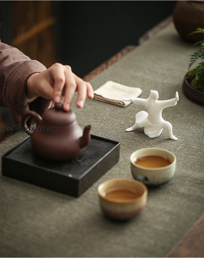 Zen Style Tea Pet Creative Tai Ji Posture Porcelain Tea Play Home Decoration New