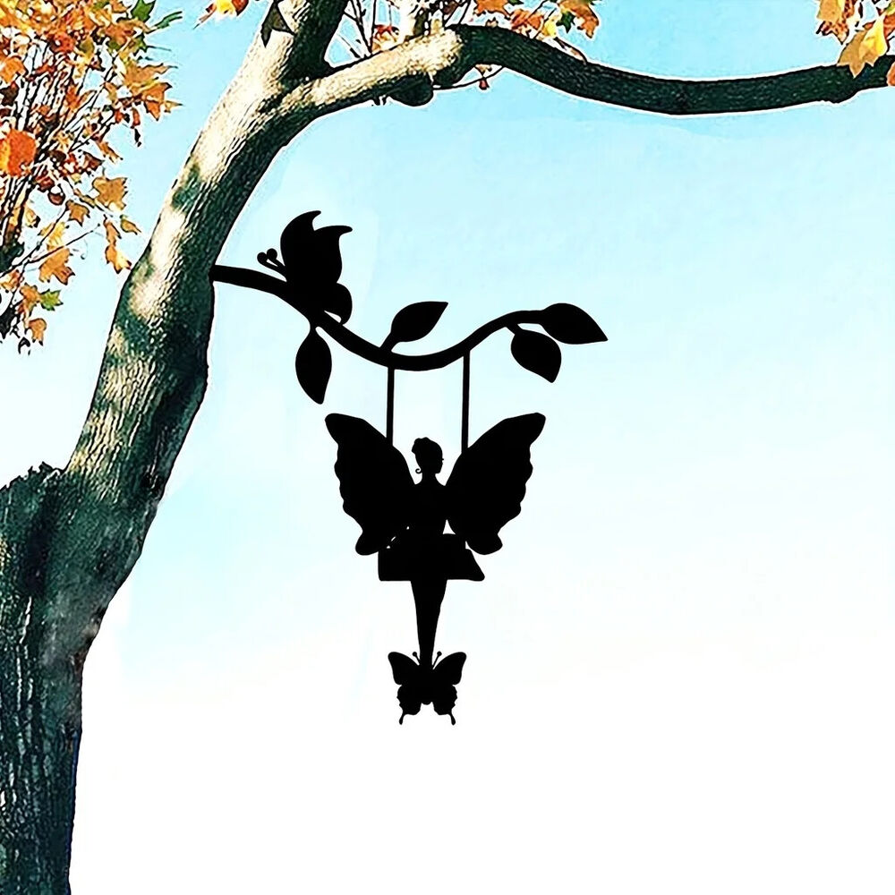 Elf On Branch Steel Silhouette Metal Wall Art - Perfect for Birthdays