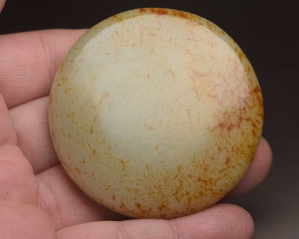 Antique Chinese Natural Hetian Jade Carving Kwan Yin Statue Lucky Jade Pendant
