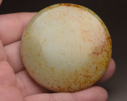 Antique Chinese Natural Hetian Jade Carving Kwan Yin Statue Lucky Jade Pendant