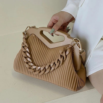 Acrylic Handbag Chain Shoulder Bag Synthetic Leather Crossbody Clutch 30*19*11CM