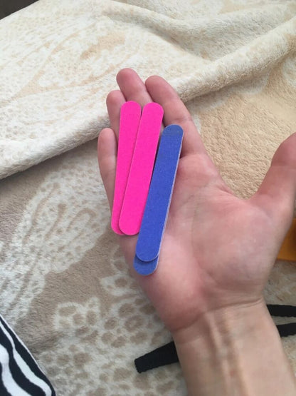 Nail Files 100Pcs Professional Sandpaper Buffers Slim Crescent Grit 180-240 Tool