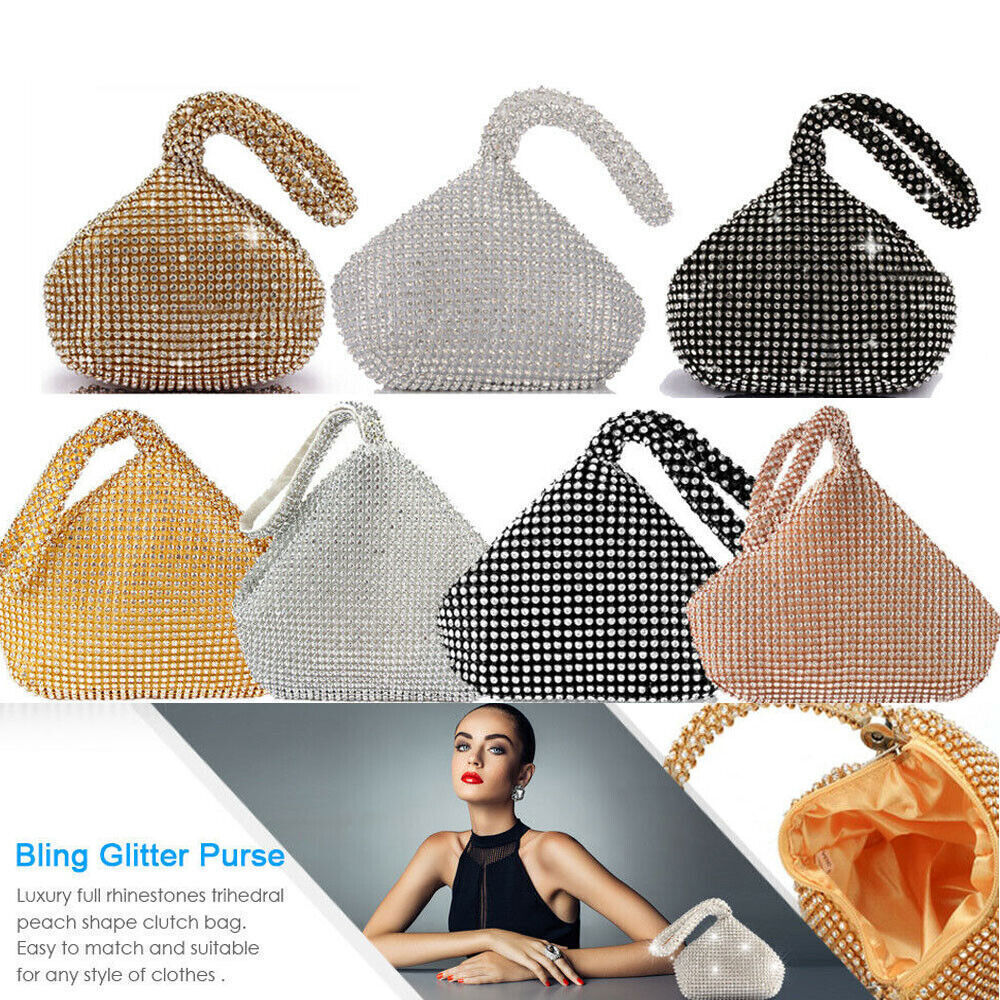 Women Alumium Sequins Evening Clutch Bag Party Wedding Fashion Purse Handbag