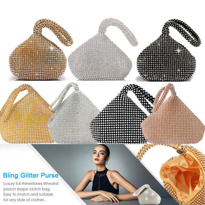 Women Alumium Sequins Evening Clutch Bag Party Wedding Fashion Purse Handbag