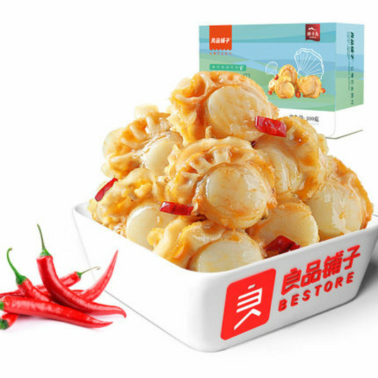 良品铺子香辣虾夷扇贝 Top grade Spicy scallop 100g Liang Pin Pu Zi