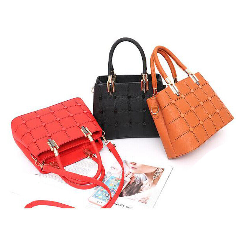 Fashion Women Lady PU Leather Handbag Rivet Purse Shoulder Satchel Messenger Bag