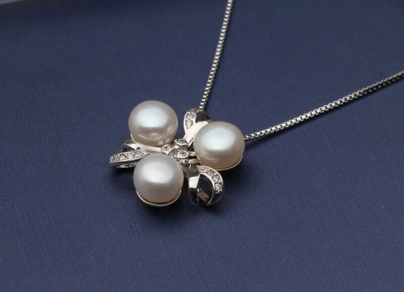 Pearl Freshwater Pendant 925 Silver Necklace Pendants Chain Jewelry Accessories
