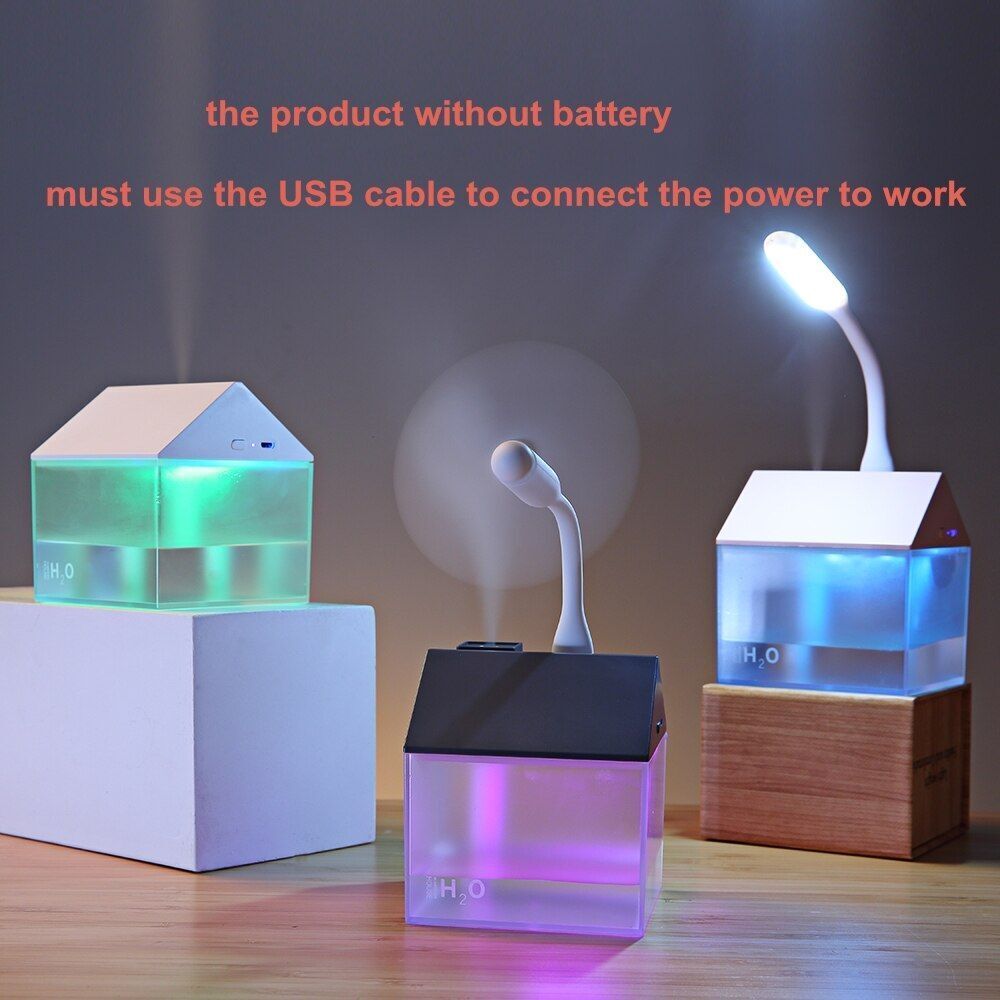 Air Humidifiers 3 In 1 USB House Ultrasonic Mist Maker Aroma Diffusers 250ml ABS