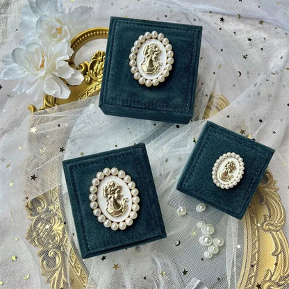 Jewelry Box Vintage Velvet Ring Pendant Bracelet Necklace Display Organizer Gift