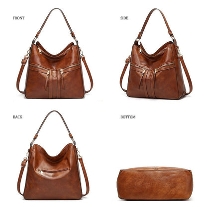 Women's Black Tote Bag New Fashion Simple Shoulder Bag Hand Messenger Bag