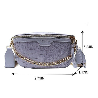 Women's Waist Bag Thick Chain Shoulder Crossbody Bag Female Belt Bag Handbag