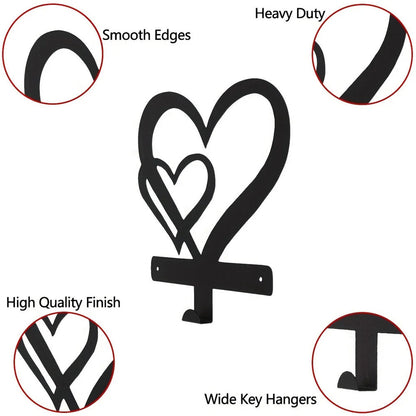 1pc Creative Heart Wall Mounted Multi-Purpose Hooks - Ideal For Organizing Keys