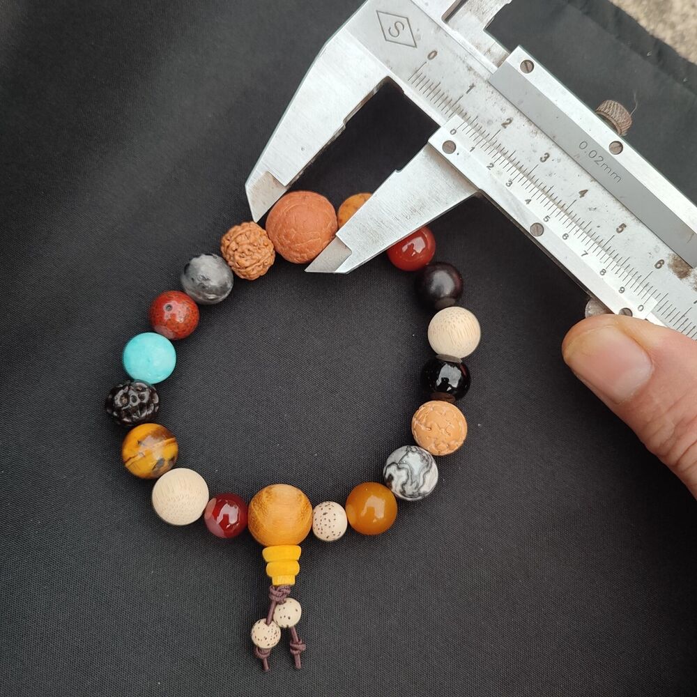 Antique Bodhi Mala Monk Tibetan Rosary Tree Buddha Ø14mm Amitabha praying