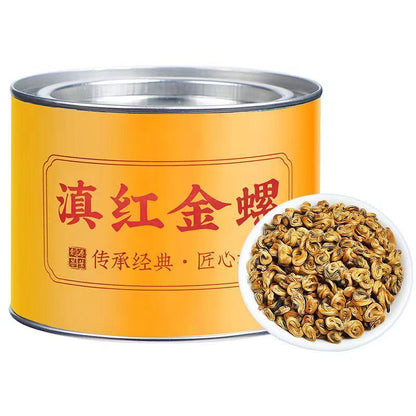 125g/Can Chinese Dianhong Golden Snail Black Tea Yunnan Dian Hong Loose Leaf Tea